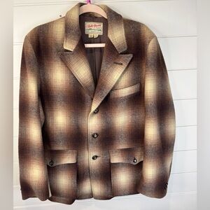 Vintage Field & Stream Wool Plaid Hunting Jacket Men’s 38 Brown All Wool